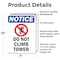 Signmission Do Not Climb Tower Sign With Symbol, 7 in W x Rectangle, Vinyl Decal OS-2PACK-NS-D-710-V-11124 - alternate 2